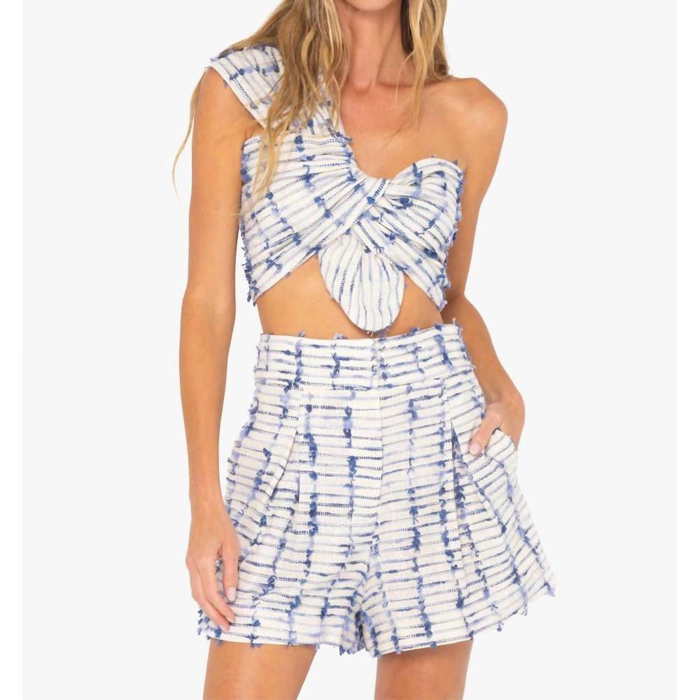 NEW JBQ marlow high waist short in blue oatmeal